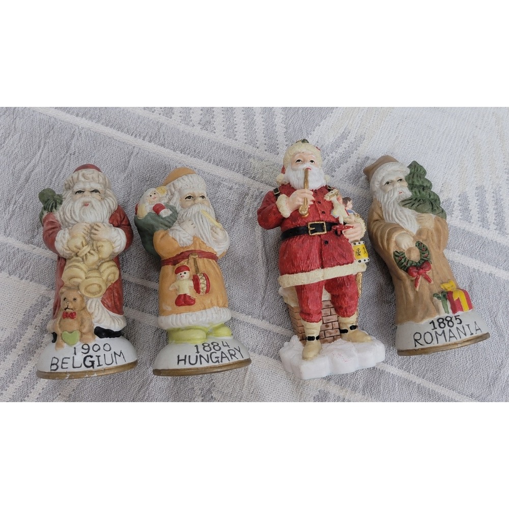 International Santa Claus Collection Figurines Lot of 4 Vintage Christmas Santas
